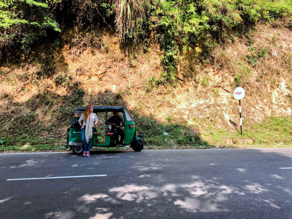 Waiting near the military check-post on the way to Rangamati